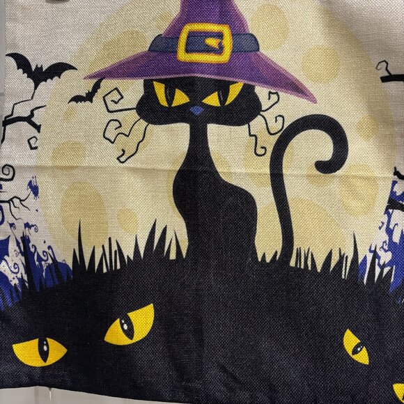HALLOWEEN PILLOW COVERS 18" X 18" HOCUS POCUS CAT - Picture 1 of 1